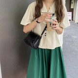 Small Cloud Handbag for Women Soft Waxy Bag