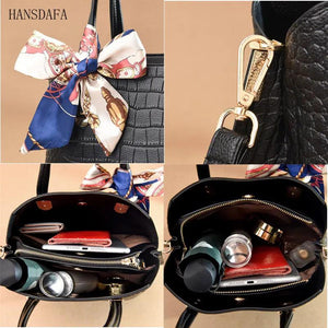 Crocodile Pattern Leather Women's Handbags Large Capacity Ladies Tote