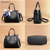 Crocodile Pattern Leather Women's Handbags Large Capacity Ladies Tote