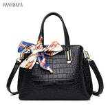 Crocodile Pattern Leather Women's Handbags Large Capacity Ladies Tote