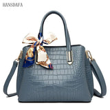 Crocodile Pattern Leather Women's Handbags Large Capacity Ladies Tote