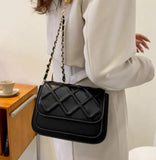 Stylish Lozenge Pattern Leather Square Bag for Women