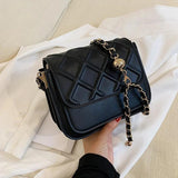 Stylish Lozenge Pattern Leather Square Bag for Women