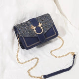 Mini Handbags Women Ins Ultra Fire Retro Wide Shoulder Strap Messenger Bag Purse