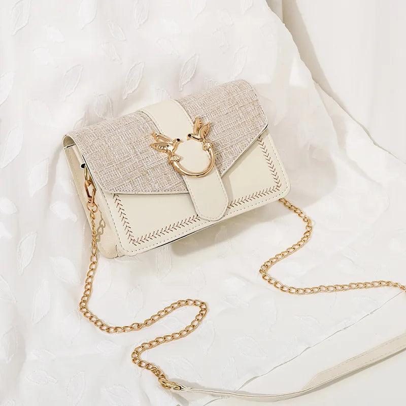 Mini Handbags Women Ins Ultra Fire Retro Wide Shoulder Strap Messenger Bag Purse