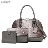 Womens Leather Shoulder Bags 3 Piece Set Large Capacity Tote Ladies Crossbody Ba