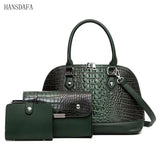 Womens Leather Shoulder Bags 3 Piece Set Large Capacity Tote Ladies Crossbody Ba