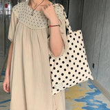 YAOKU Retro Wave Point Canvas Shoulder Bag