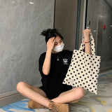 YAOKU Retro Wave Point Canvas Shoulder Bag