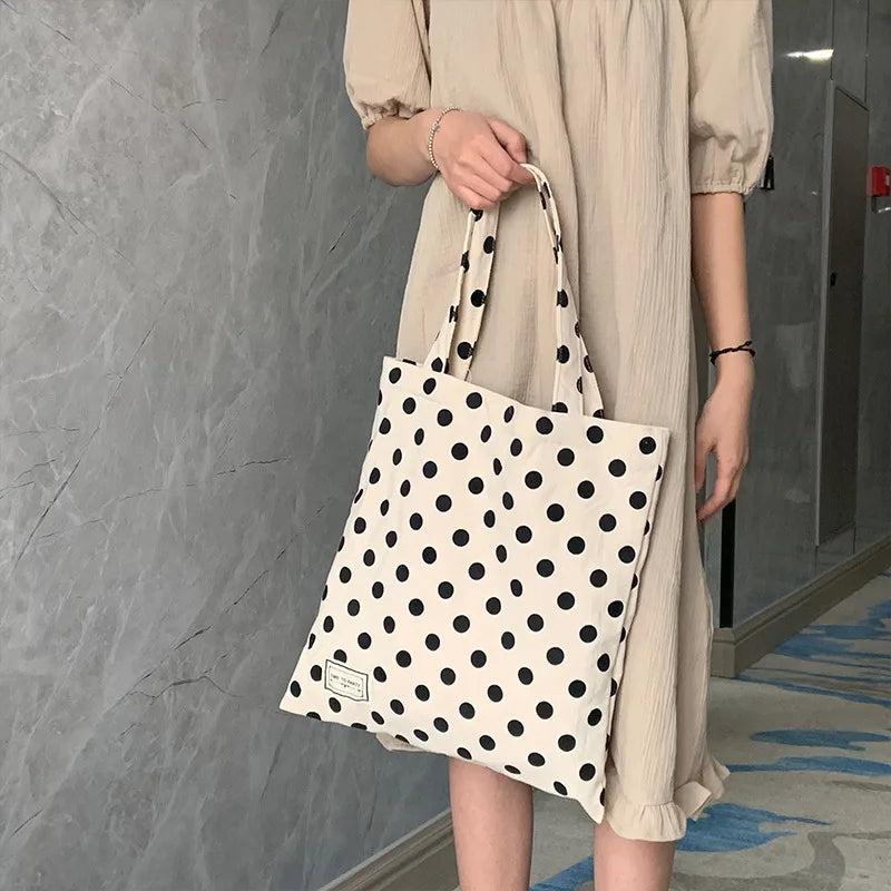 YAOKU Retro Wave Point Canvas Shoulder Bag