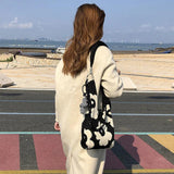 Crochet Flower Wrist Bag Tote with Acrylic Chains