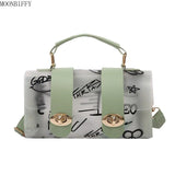 Transparent Graffiti Messenger Female Bag Small Handbag Purse Crossbody Bags