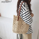Summer Lace Bucket Shoulder Bag for Women Tote Shopping Handbag