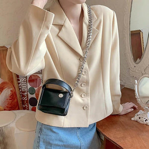 Mini Square Flap Bag PU Leather Women's Handbag Chain Shoulder Messenger Bags
