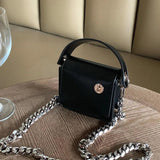 Mini Square Flap Bag PU Leather Women's Handbag Chain Shoulder Messenger Bags