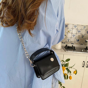 Mini Square Flap Bag PU Leather Women's Handbag Chain Shoulder Messenger Bags
