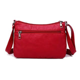 Women's Red PU Leather Shoulder Bag Crossbody Handbag Purse