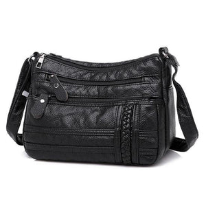 Women's Red PU Leather Shoulder Bag Crossbody Handbag Purse