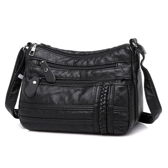 Women's Red PU Leather Shoulder Bag Crossbody Handbag Purse