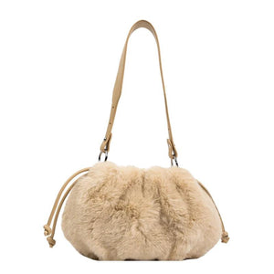Winter Woolly Faux Fur Shoulder Bag Clutch Hand Purse