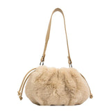 Winter Woolly Faux Fur Shoulder Bag Clutch Hand Purse