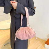 Winter Woolly Faux Fur Shoulder Bag Clutch Hand Purse