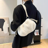 Winter Woolly Faux Fur Shoulder Bag Clutch Hand Purse