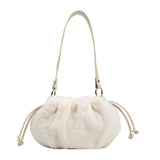 Winter Woolly Faux Fur Shoulder Bag Clutch Hand Purse