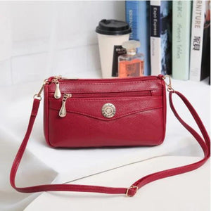 Women's PU Leather Small Messenger Bag Shoulder Crossbody Clutch