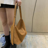 Vintage Matte PU Leather Shoulder Bag Women Textured Underarm Tote