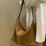 Vintage Matte PU Leather Shoulder Bag Women Textured Underarm Tote