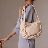 Pleated Tote Bag Women Large Capacity Shoulder Bags