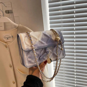 Tie-dye Shoulder Bag Crossbody Chain Flap Large Capacity Handbag
