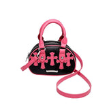 Women PU Leather Cross Pattern Shoulder Bag Satchel Messenger Crossbody Bag