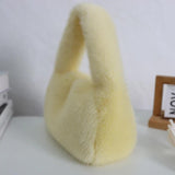 Women's Faux Fur Handbags Winter Ladies Furry Top-handle Bags Candy Female Tote