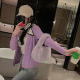 Women's Faux Fur Handbags Winter Ladies Furry Top-handle Bags Candy Female Tote