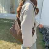 Vintage Crossbody Shoulder Bag All-match Large Capacity Tote Soft PU Leather Han