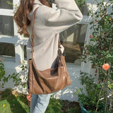 Vintage Crossbody Shoulder Bag All-match Large Capacity Tote Soft PU Leather Han