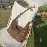 Vintage Crossbody Shoulder Bag All-match Large Capacity Tote Soft PU Leather Han