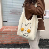 Fur Bear Shoulder Bag Big Capacity Tote for Female Handbags