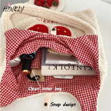 Embroidered Cherry Letter Tote Bag Shoulder Handbag