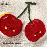 Embroidered Cherry Letter Tote Bag Shoulder Handbag