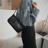 Vintage Crocodile Pattern Women Shoulder Bags Retro PU Leather Bags