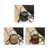 Small Bucket Bags for Women Zipper Crossbody Bag PU Leather Handbag