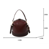 Small Bucket Bags for Women Zipper Crossbody Bag PU Leather Handbag
