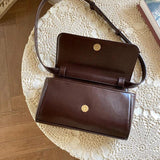 Vintage Women's Square Shoulder Bag Clutch Purse Solid Female Hasp Tote Handbags