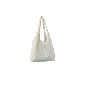 Winter Soft Plush Shoulder Bag Women Cartoon Embroidery Purses