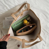 Shoulder Bags Women Solid Texture Large Capacity Tote Handbag Office Lady