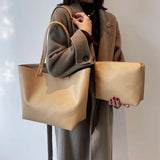 Shoulder Bags Women Solid Texture Large Capacity Tote Handbag Office Lady