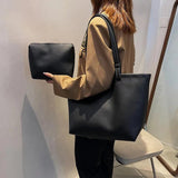 Shoulder Bags Women Solid Texture Large Capacity Tote Handbag Office Lady